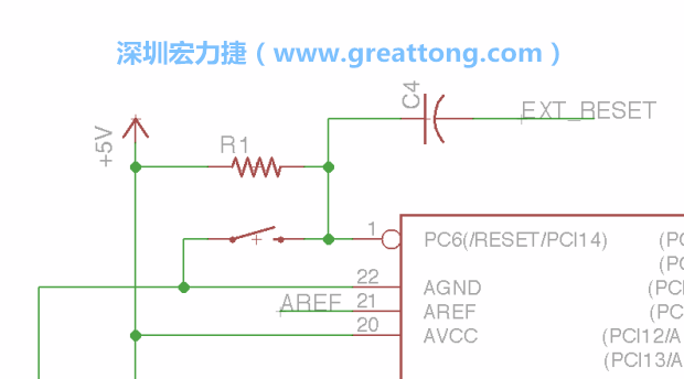 很多PCB設(shè)計(jì)者的設(shè)計(jì)不符合人體工學(xué)，他們使用很小的按鈕、不方便的元件配置和難以解讀的標(biāo)簽，千萬(wàn)不要變成這樣！這次我們的設(shè)計(jì)有一個(gè)大小合適的重置按鈕（reset button）和可以清楚辨認(rèn)是否已經(jīng)接上電源的LED指示燈。