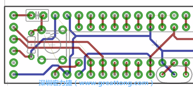 4.2. 然后在電路板的背面進行布線。