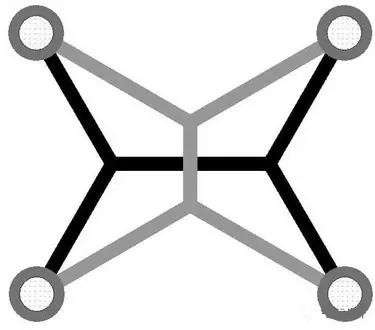 灰色Steiner樹不是最優(yōu)的，但黑色Steiner樹是最優(yōu)的。